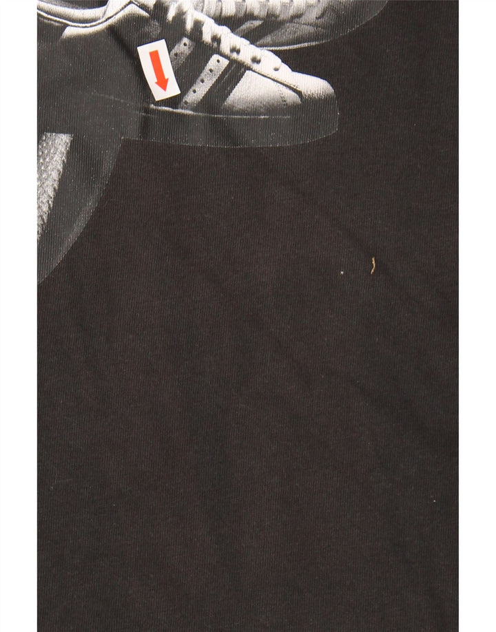 ADIDAS Mens Graphic T-Shirt Top Small Black Cotton