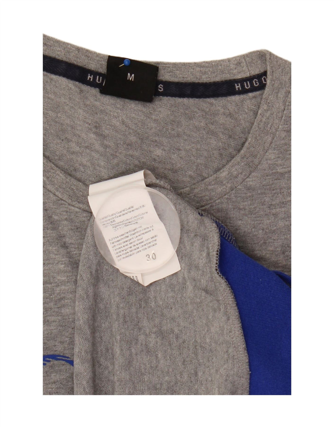 Hugo Boss Mens Graphic Top Long Sleeve Medium Grey Flecked Cotton