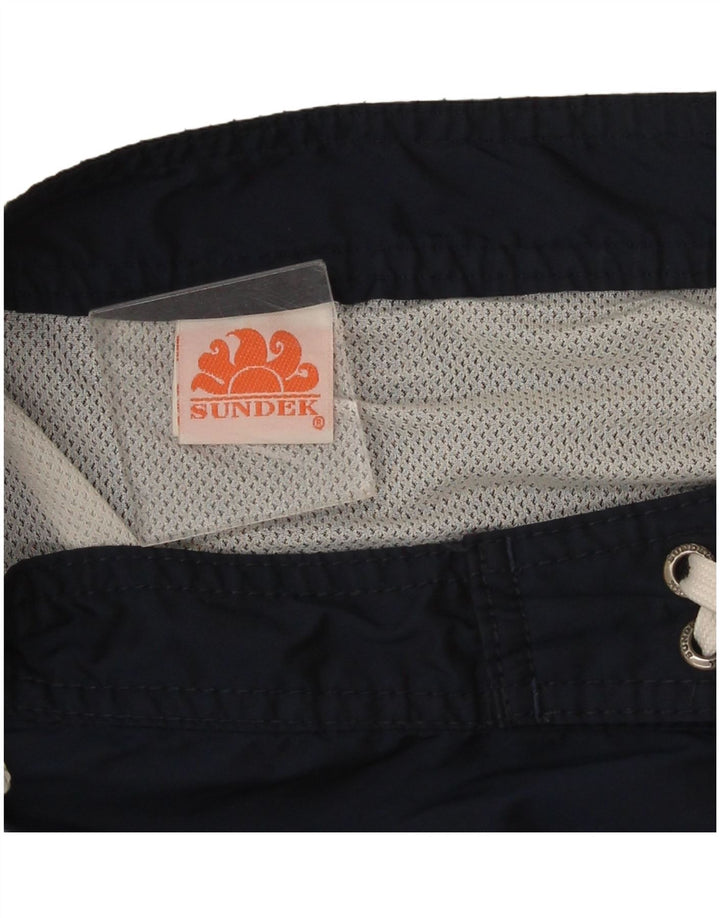 Sundek Mens Swimming Shorts Large  Navy Blue Striped Polyester