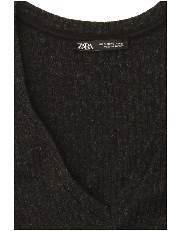 Zara Womens Long Sleeve Jumper Dress UK 10 Small Black