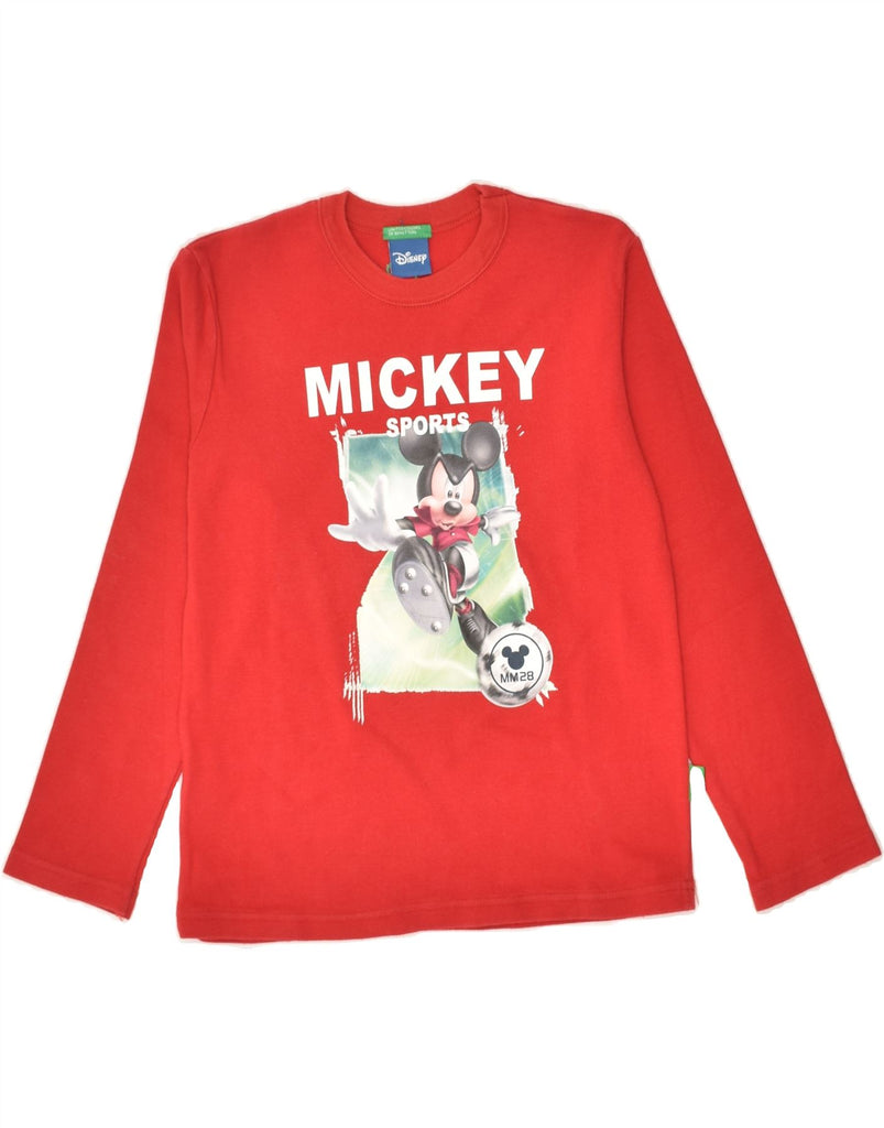 BENETTON Boys Disney Graphic Top Long Sleeve 8-9 Years Large  Red Cotton | Vintage Benetton | Thrift | Second-Hand Benetton | Used Clothing | Messina Hembry 