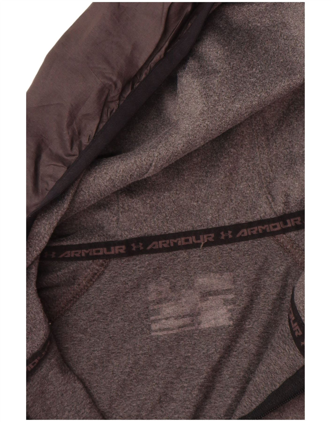 Under Armour Mens Hooded Pullover Tracksuit Top Large Grey Colourblock
