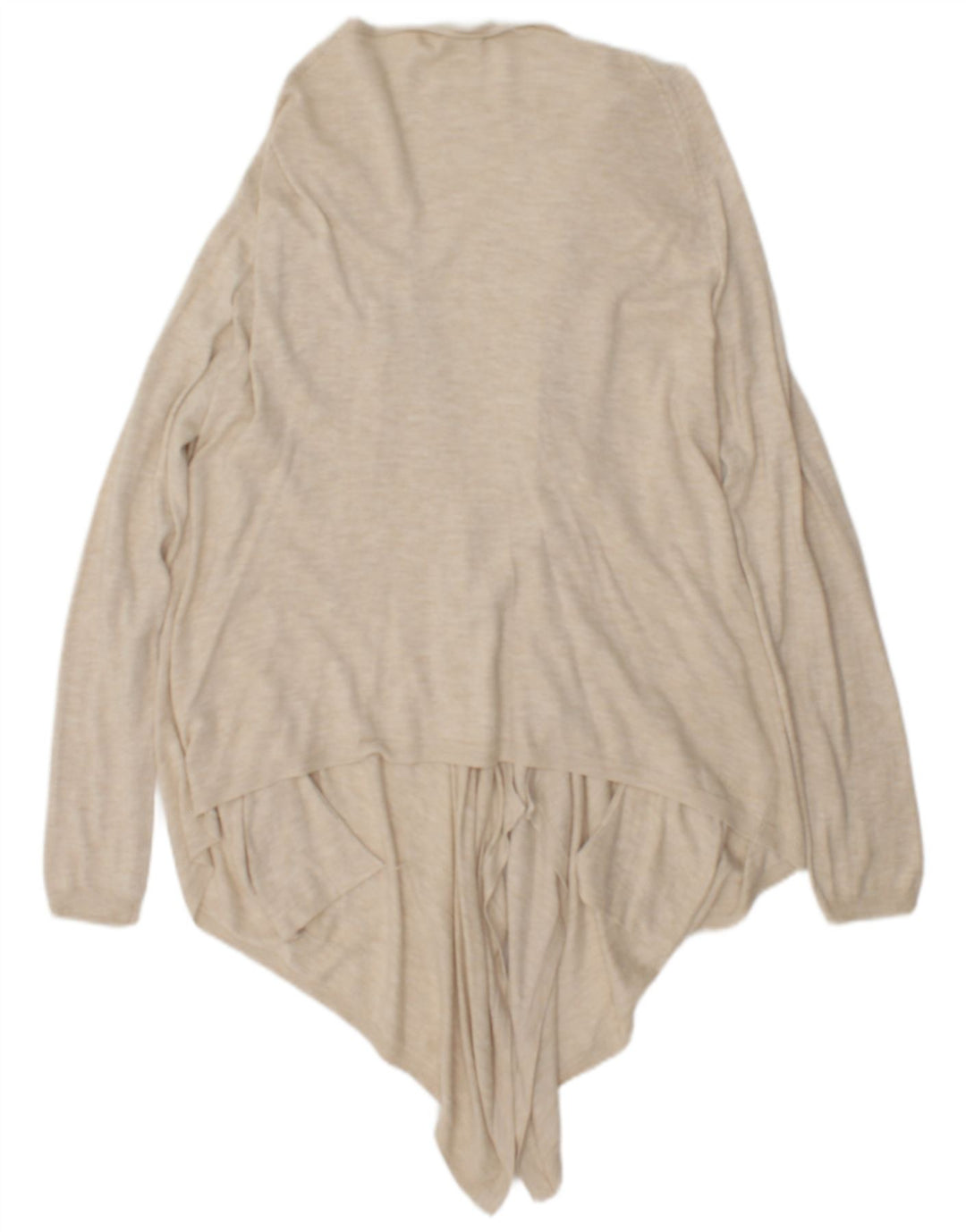 Fat Face Womens Longline Open Cardigan Sweater UK 14 Medium Beige Flecked