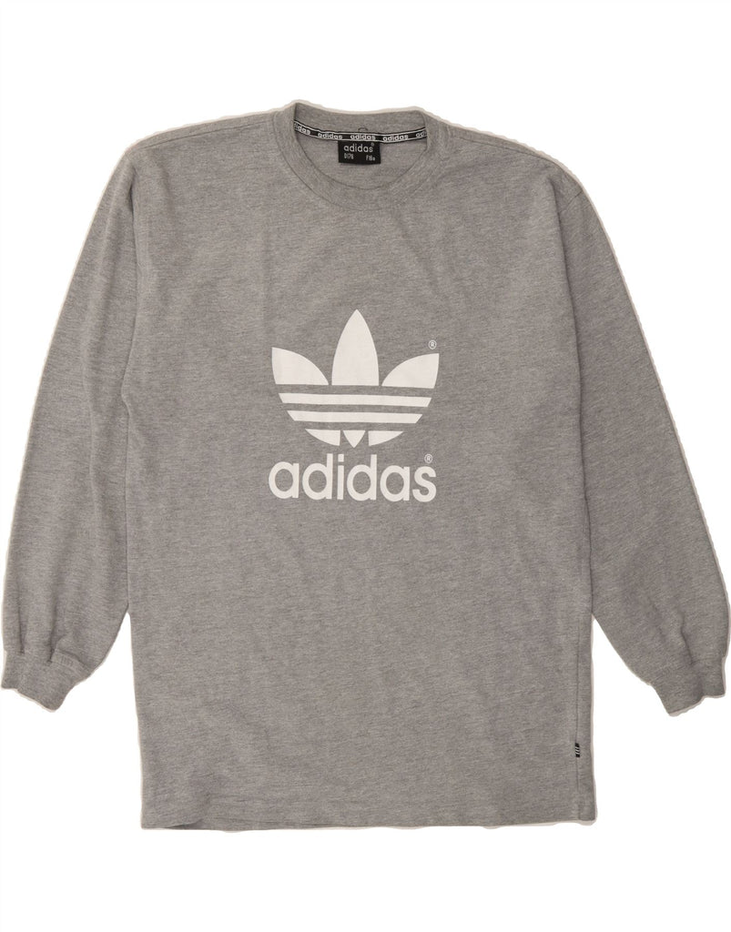 ADIDAS Boys Graphic Top Long Sleeve 15-16 Years Grey Cotton Vintage Adidas and Second-Hand Adidas from Messina Hembry 