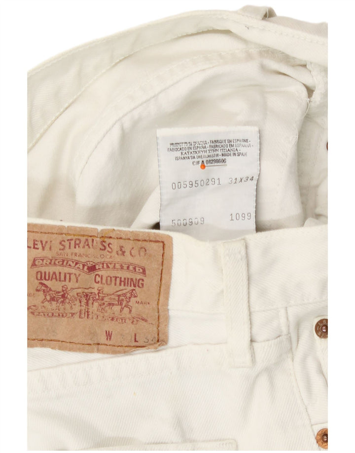 Levi's Womens Straight Jeans W31 L27 Off White Cotton