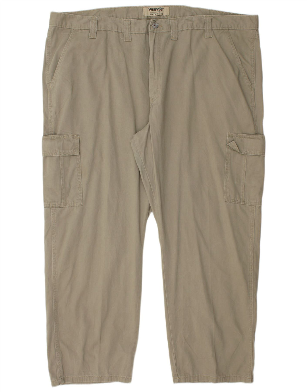 WRANGLER Mens Authentic Straight Cargo Trousers W48 L30  Khaki Cotton