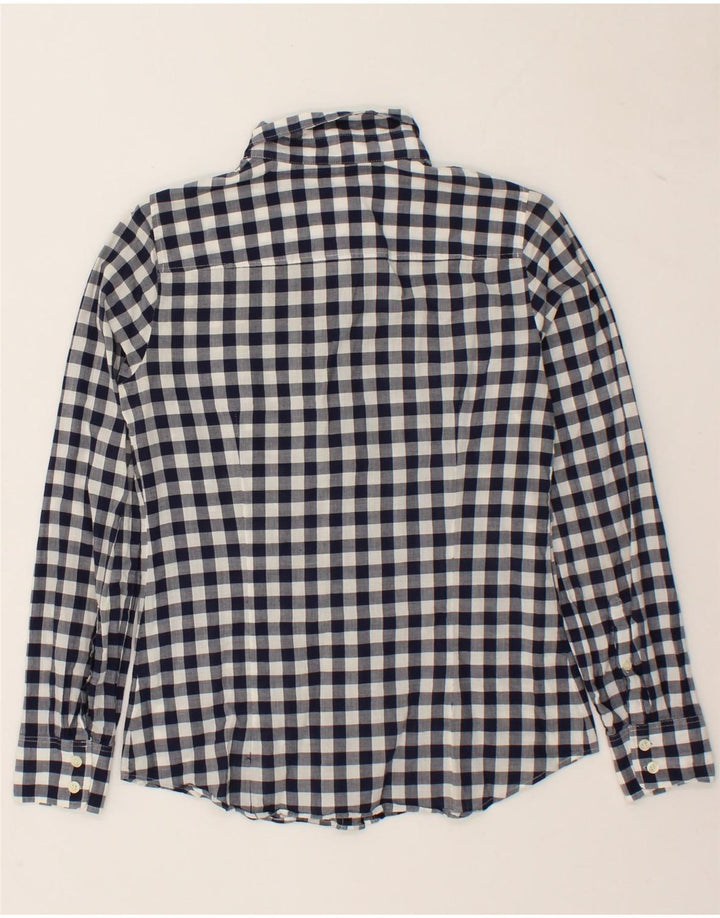 J. CREW Womens Oversized Shirt UK 6 XS Grey Gingham Cotton Vintage J. Crew and Second-Hand J. Crew from Messina Hembry 