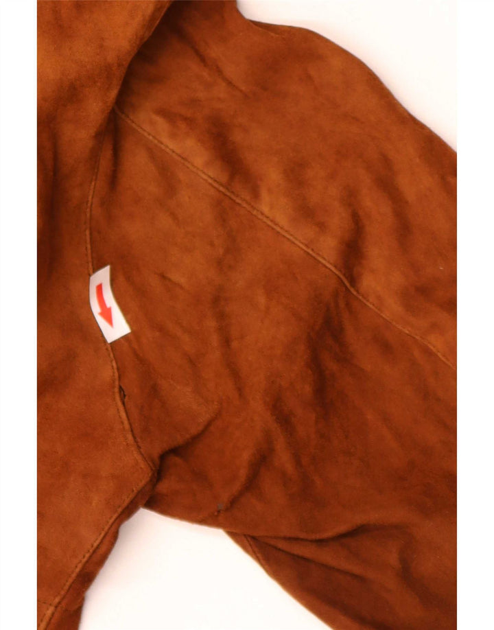 Vintage Womens Suede Overcoat UK 12 Medium Brown