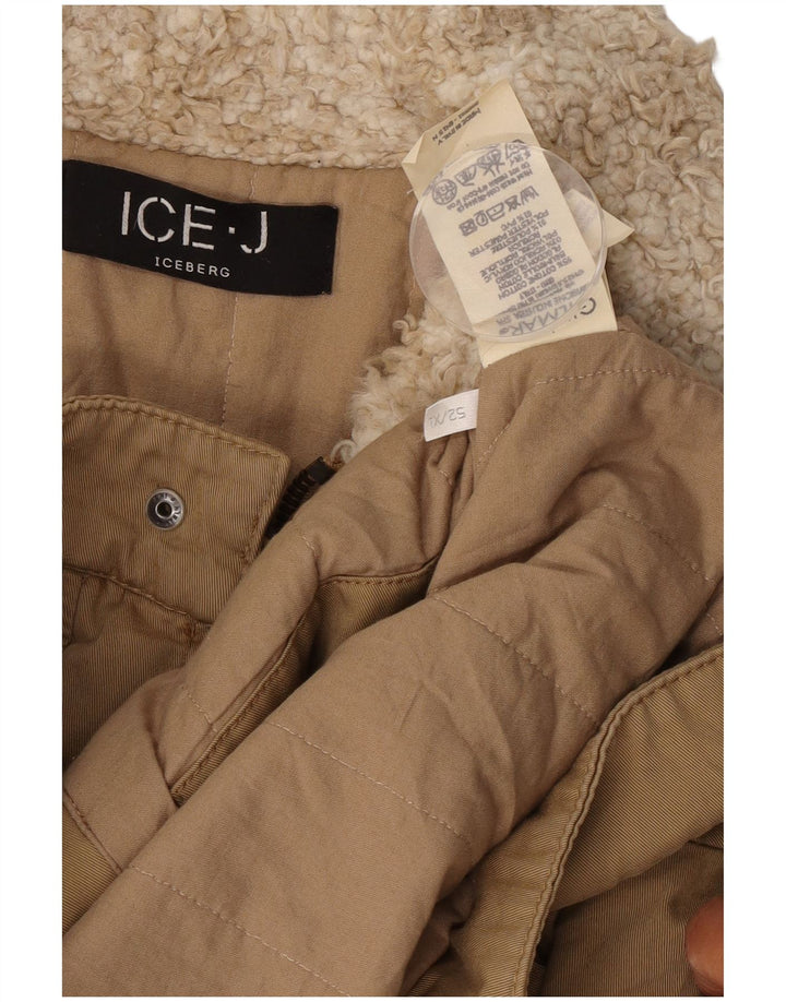 Iceberg Mens Utility Jacket IT 52 XL Beige Cotton