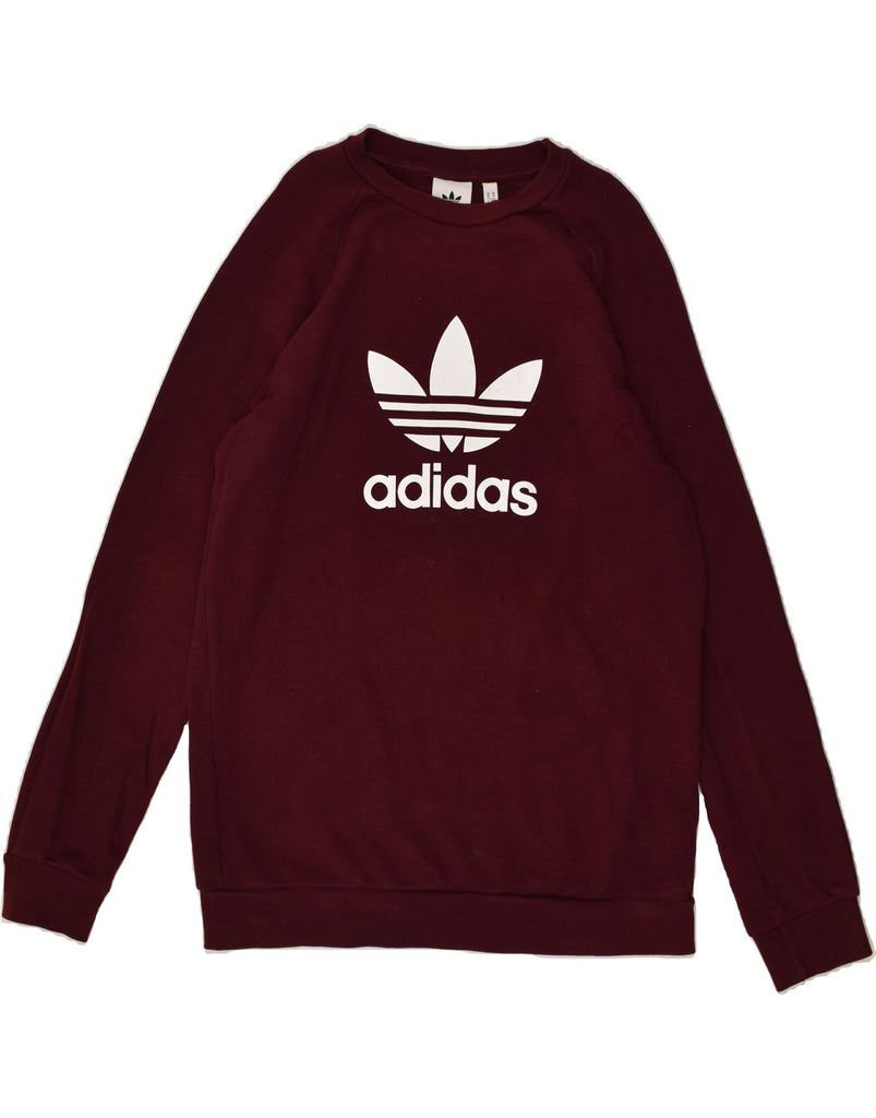 ADIDAS Mens Graphic Sweatshirt Jumper Medium Burgundy Cotton | Vintage Adidas | Thrift | Second-Hand Adidas | Used Clothing | Messina Hembry 