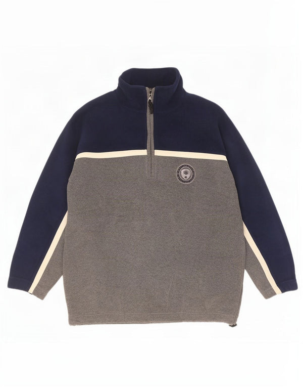 Campagnolo Mens Zip Neck Fleece Jumper Medium Grey Colourblock Polyester