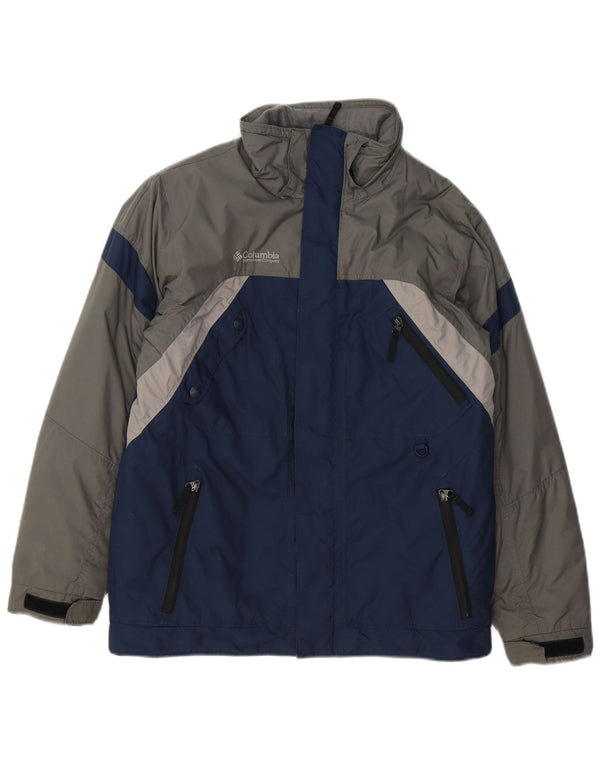 Columbia Boys Windbreaker Jacket 14-15 Years Navy Blue Colourblock Nylon