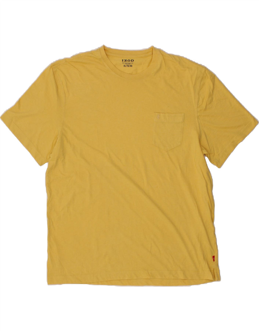 IZOD Mens T-Shirt Top XL Yellow Cotton Vintage Izod and Second-Hand Izod from Messina Hembry 