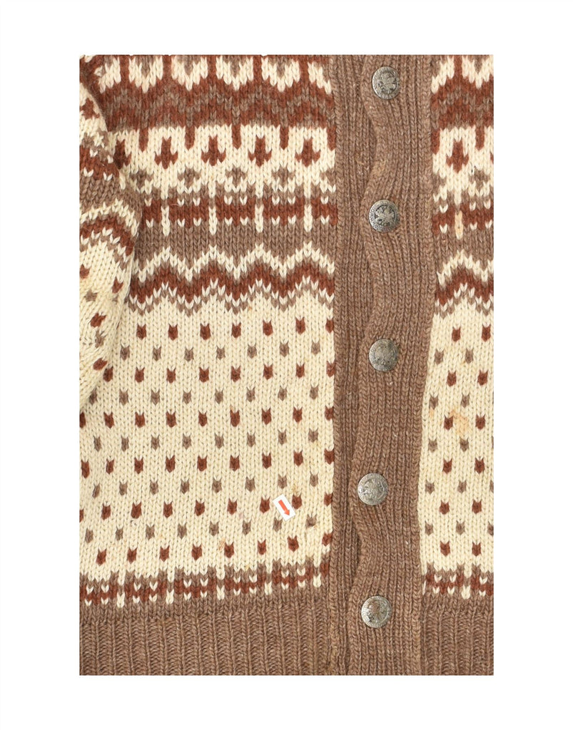 C&A Mens Cardigan Sweater Large Beige Fair Isle New Wool Vintage C&A and Second-Hand C&A from Messina Hembry 