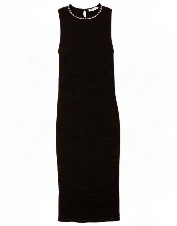 Zara Womens Maxi Sleeveless Bodycon Dress UK 8 Small Black Viscose