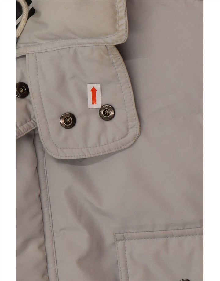 VINTAGE Mens Loose Fit Padded Coat UK 36 Small Grey Polyester