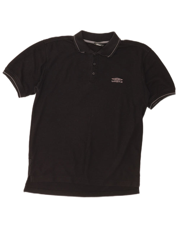 Umbro Mens Polo Shirt Medium Black Cotton
