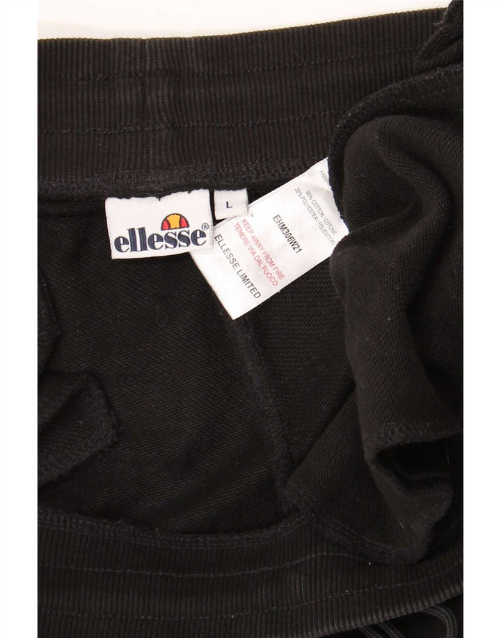 Ellesse Mens Cargo Tracksuit Trousers Joggers Large Black Cotton
