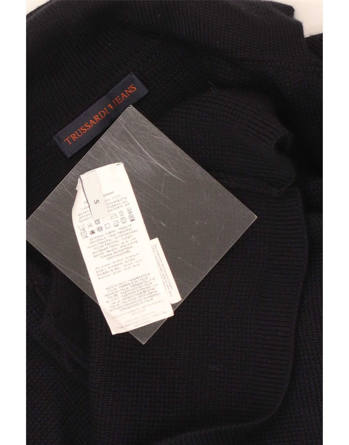 Trussardi Mens Double Breasted Knit Blazer Jacket UK 36 Small Navy Blue