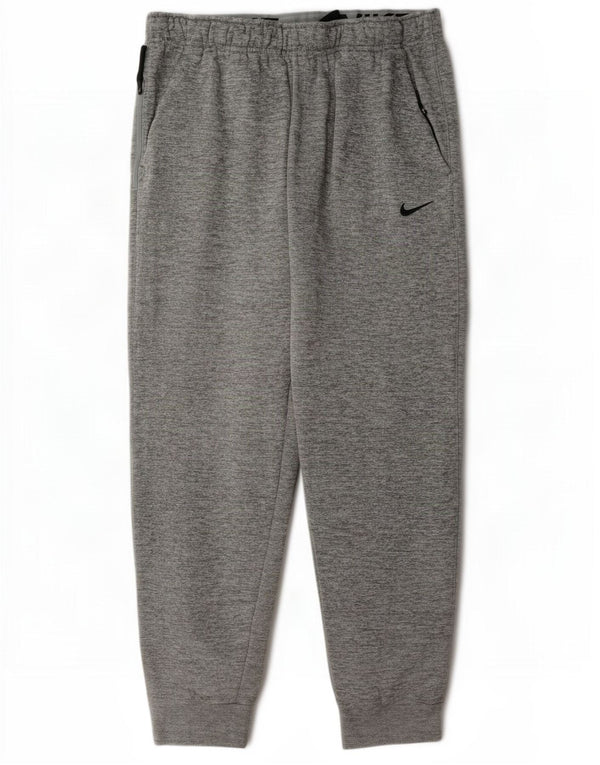 Nike Mens Therma-Fit Tracksuit Trousers Joggers XL Grey Flecked Polyester