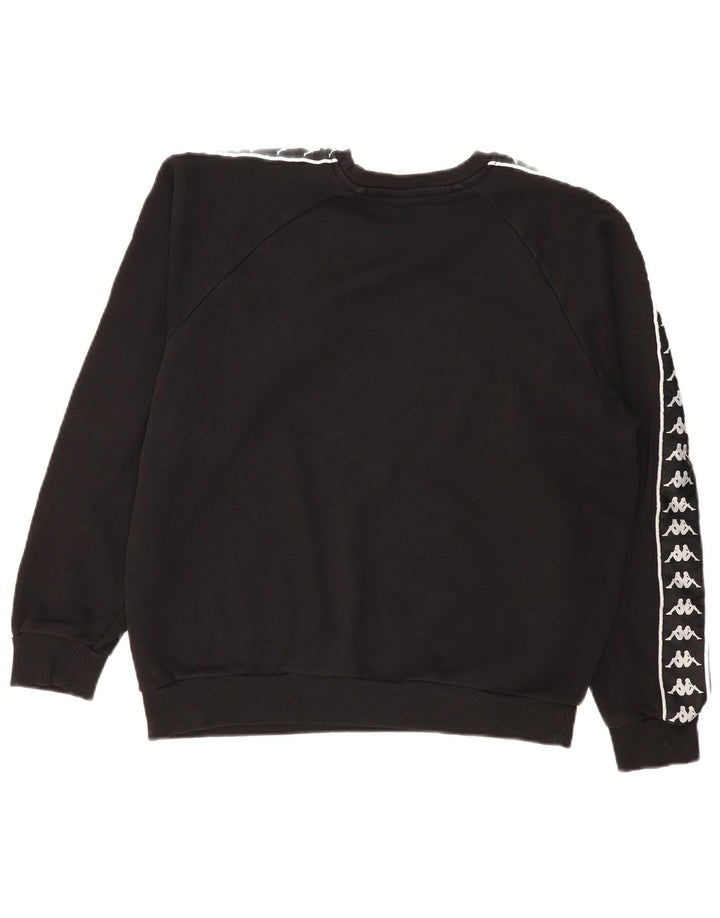Kappa Mens Graphic Loose Fit Sweatshirt Jumper Small Black Cotton