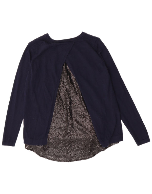 Boden Womens Boat Neck Jumper Sweater UK 10 Small Navy Blue Colourblock