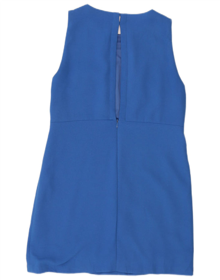 ZARA Womens Sleeveless Sheath Dress UK 14 Large Blue Polyester