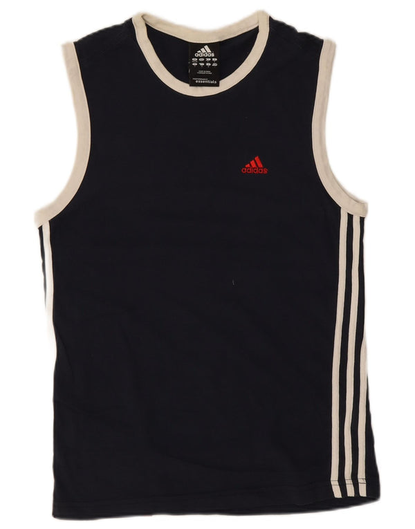 Adidas Mens Vest Top UK 34/36 Small Navy Blue Cotton