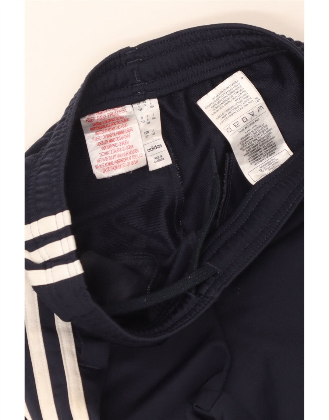 ADIDAS Boys Tracksuit Trousers 9-10 Years Navy Blue Polyester