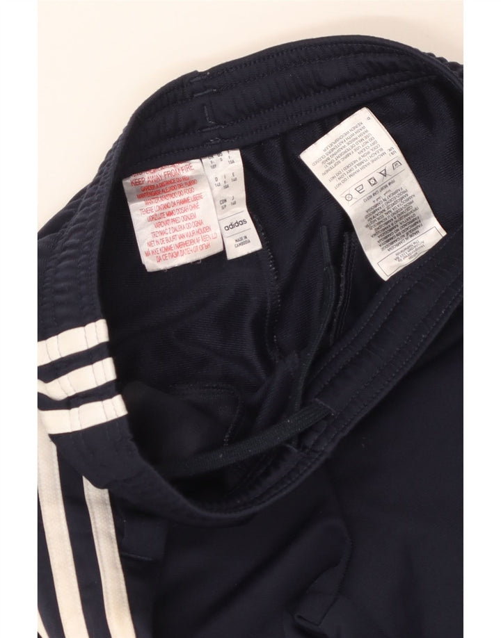 ADIDAS Boys Tracksuit Trousers 9-10 Years Navy Blue Polyester