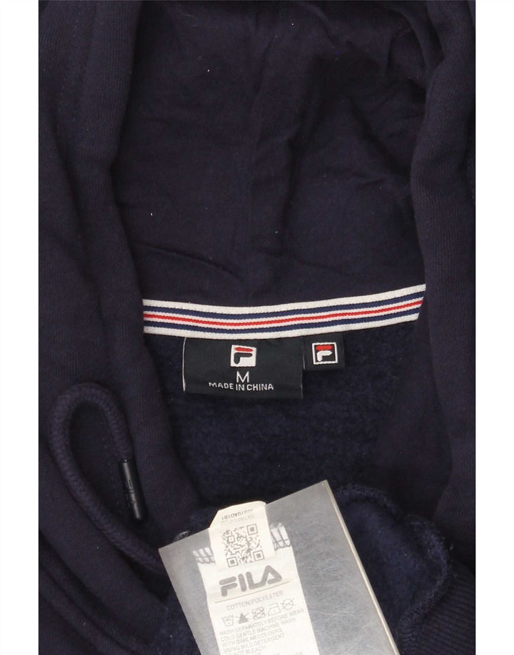 Fila Mens Heritage Graphic Hoodie Jumper Medium Navy Blue Cotton