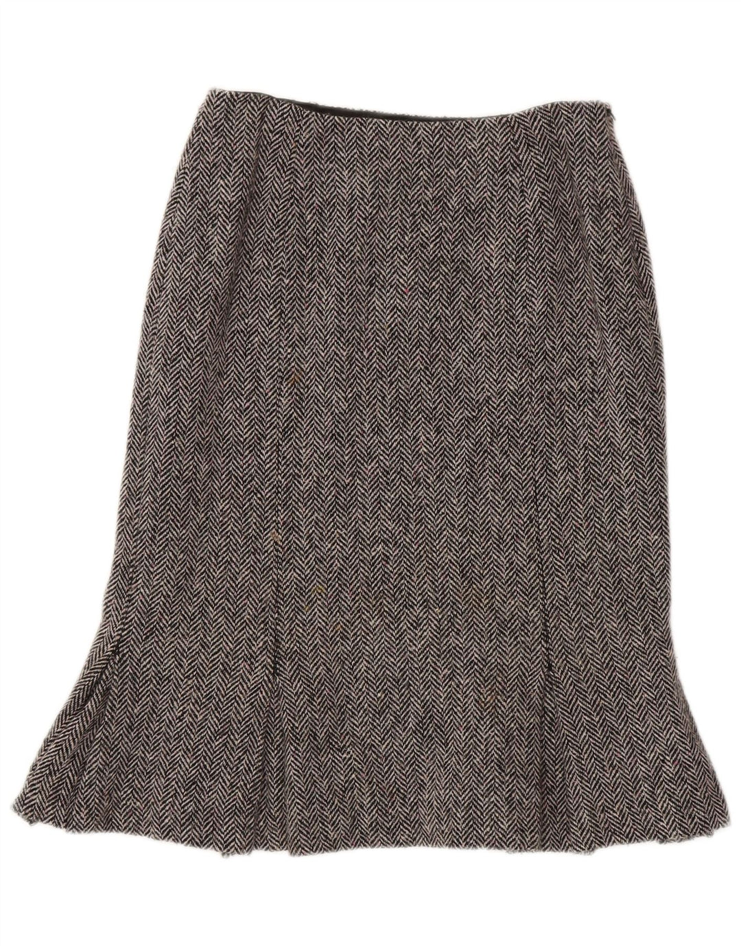 Hobbs Womens Peplum Skirt UK 10 Small W26  Grey Herringbone Wool