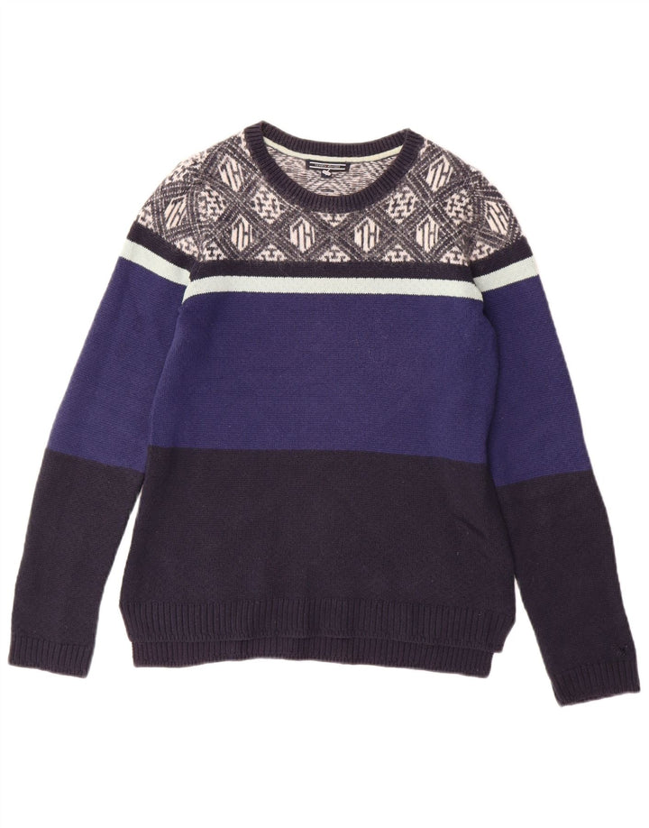 TOMMY HILFIGER Womens Crew Neck Jumper Sweater UK 10 Small Blue
