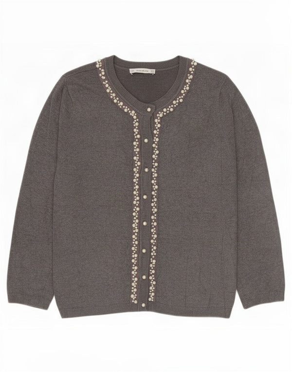 Zara Womens Cardigan Sweater UK 14 Large Grey