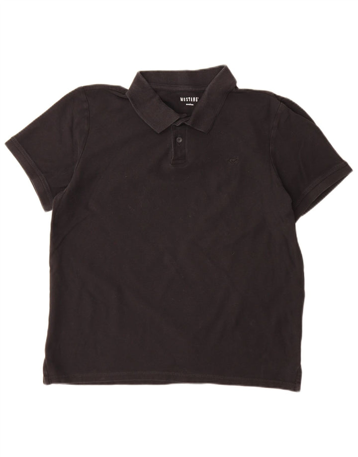Mustang Mens Polo Shirt Medium Black Cotton