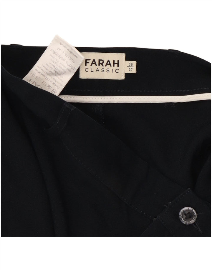 Farah Mens Straight Chino Trousers W36 L27 Navy Blue Polyester