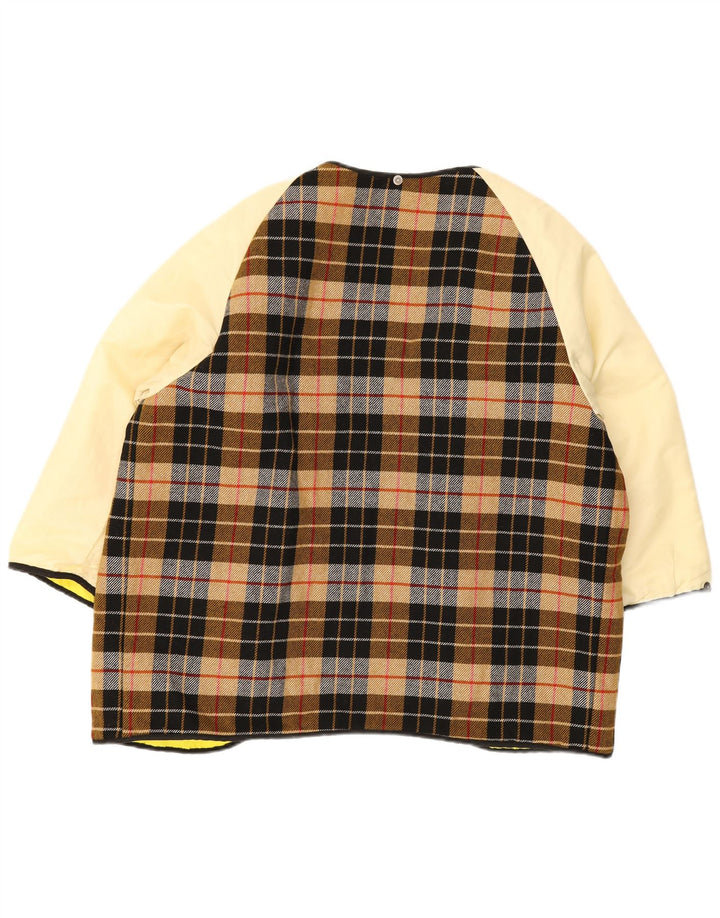 Vintage Womens Liner Reversible Jacket UK 20 2XL Brown Plaid Wool