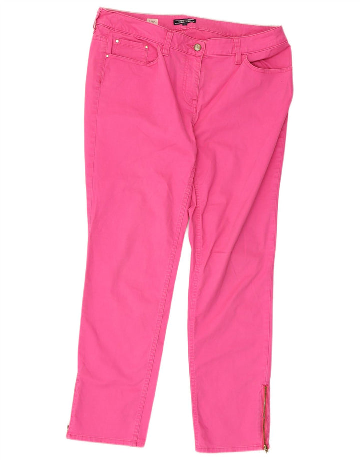 TOMMY HILFIGER Womens Straight Casual Trousers US 12 Large W36 L28 Pink