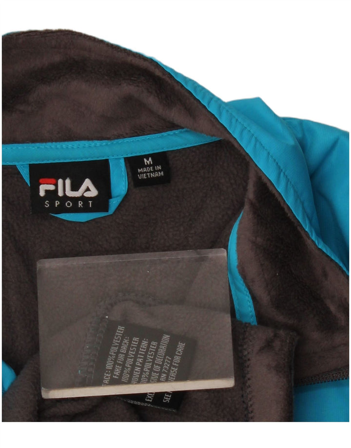 FILA Womens Fleece Jacket UK 14 Medium Grey Colourblock Polyester