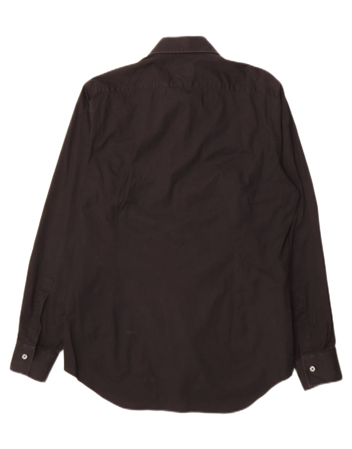 CALVIN KLEIN Mens Slim Fit Shirt Size 41 Large Black Cotton