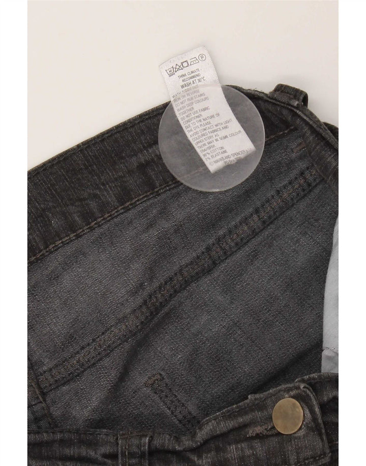 Marks & Spencer Womens Bootcut Jeans UK 12 Medium W30 L29 Black Cotton