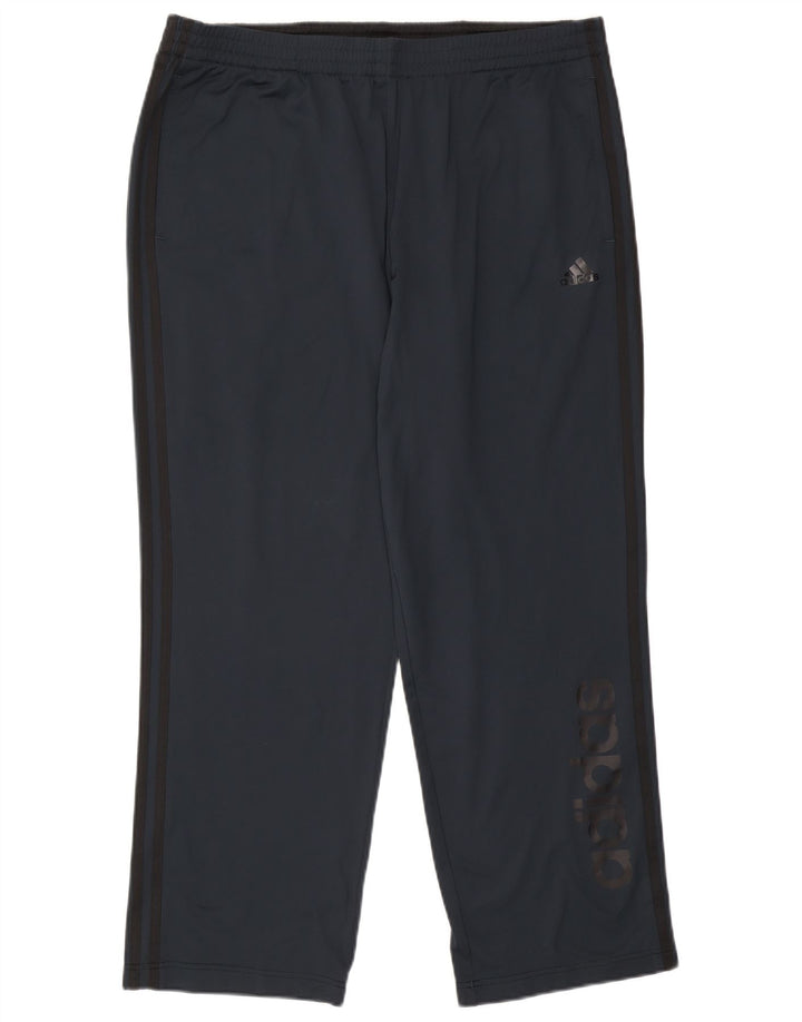 Adidas Mens Climalite Graphic Tracksuit Trousers XL  Navy Blue Polyester