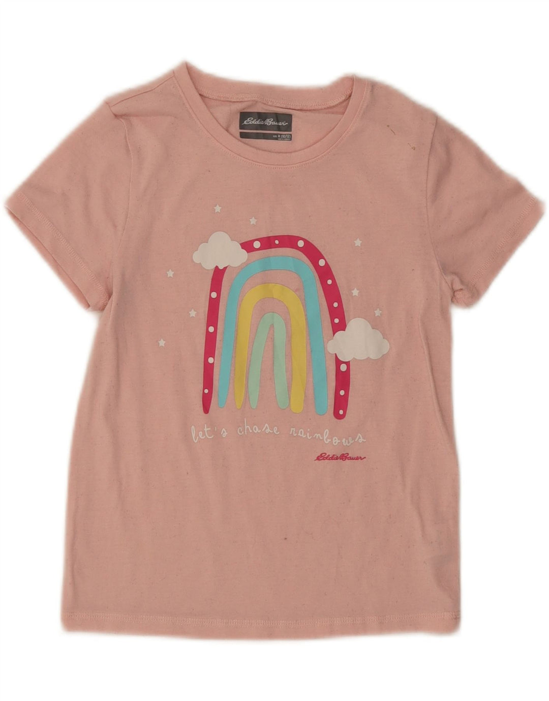 EDDIE BAUER Girls Graphic T-Shirt Top 10-11 Years Medium Pink Polyester Vintage Eddie Bauer and Second-Hand Eddie Bauer from Messina Hembry 