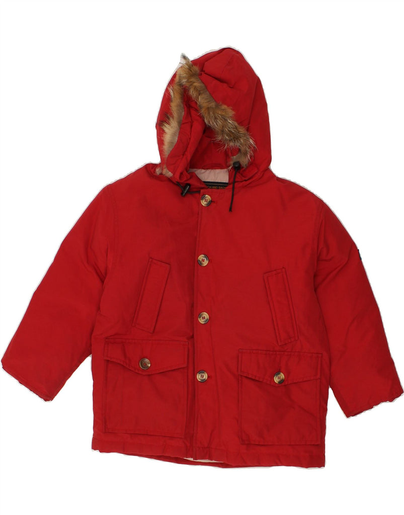 WOOLRICH Boys Hooded Padded Jacket 7-8 Years Red Nylon | Vintage Woolrich | Thrift | Second-Hand Woolrich | Used Clothing | Messina Hembry 