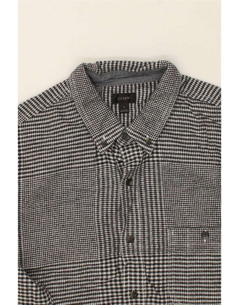 J. CREW Mens Shirt Large Grey Herringbone Cotton | Vintage J. Crew | Thrift | Second-Hand J. Crew | Used Clothing | Messina Hembry 