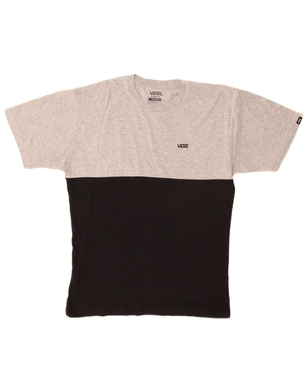 Vans Mens Classic Fit T-Shirt Top Medium Grey Colourblock Cotton