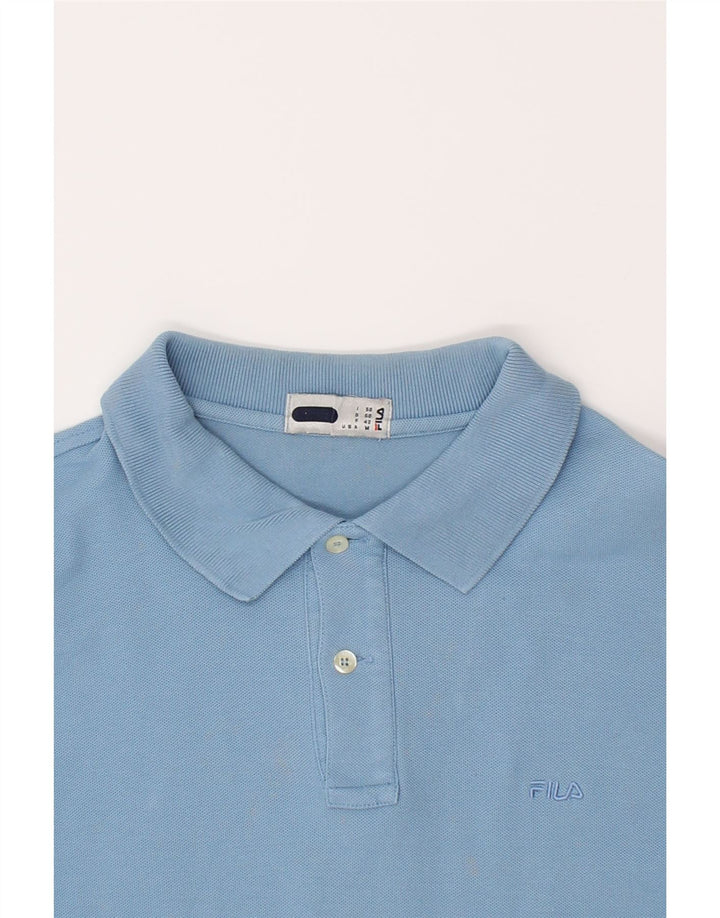 FILA Mens Polo Shirt Medium Blue Vintage Fila and Second-Hand Fila from Messina Hembry 
