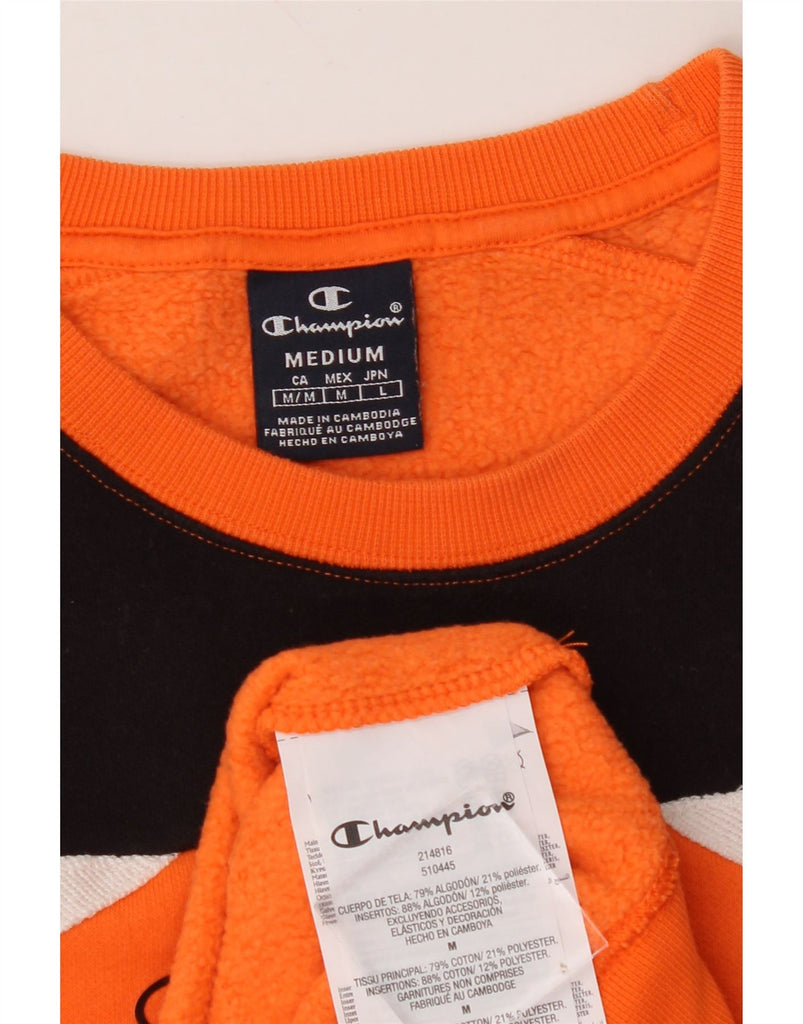 CHAMPION Mens Sweatshirt Jumper Medium Orange Colourblock Cotton Vintage Champion and Second-Hand Champion from Messina Hembry 