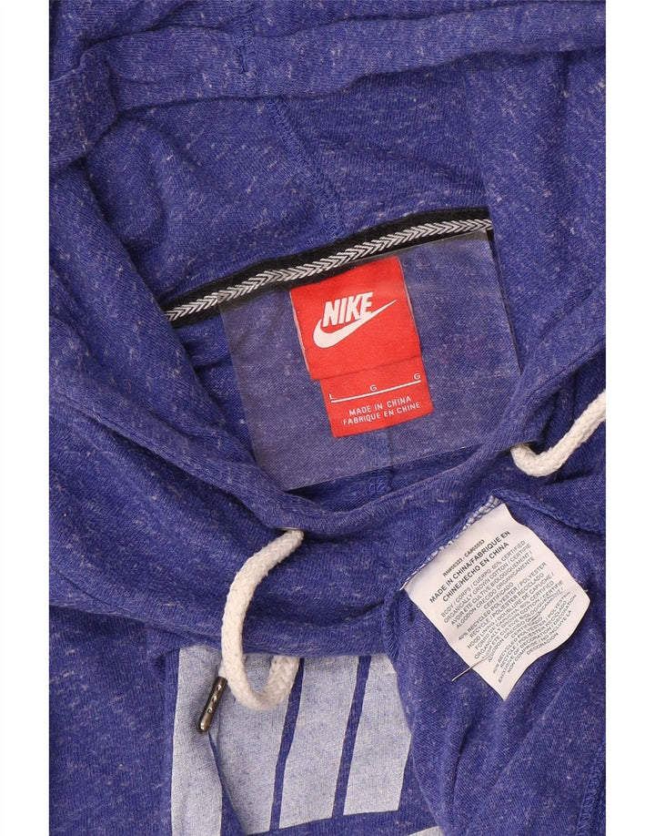 NIKE Womens Graphic Hoodie Jumper UK 16 Large Purple Flecked Polyester