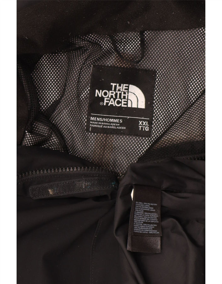 The North Face Mens Hooded Rain Jacket UK 44 2XL Black Polyester